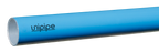 Blue pipe with 'unipipe' branding on a white background