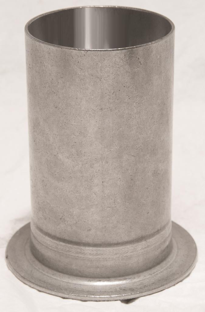 Metallic cylindrical object on a white background