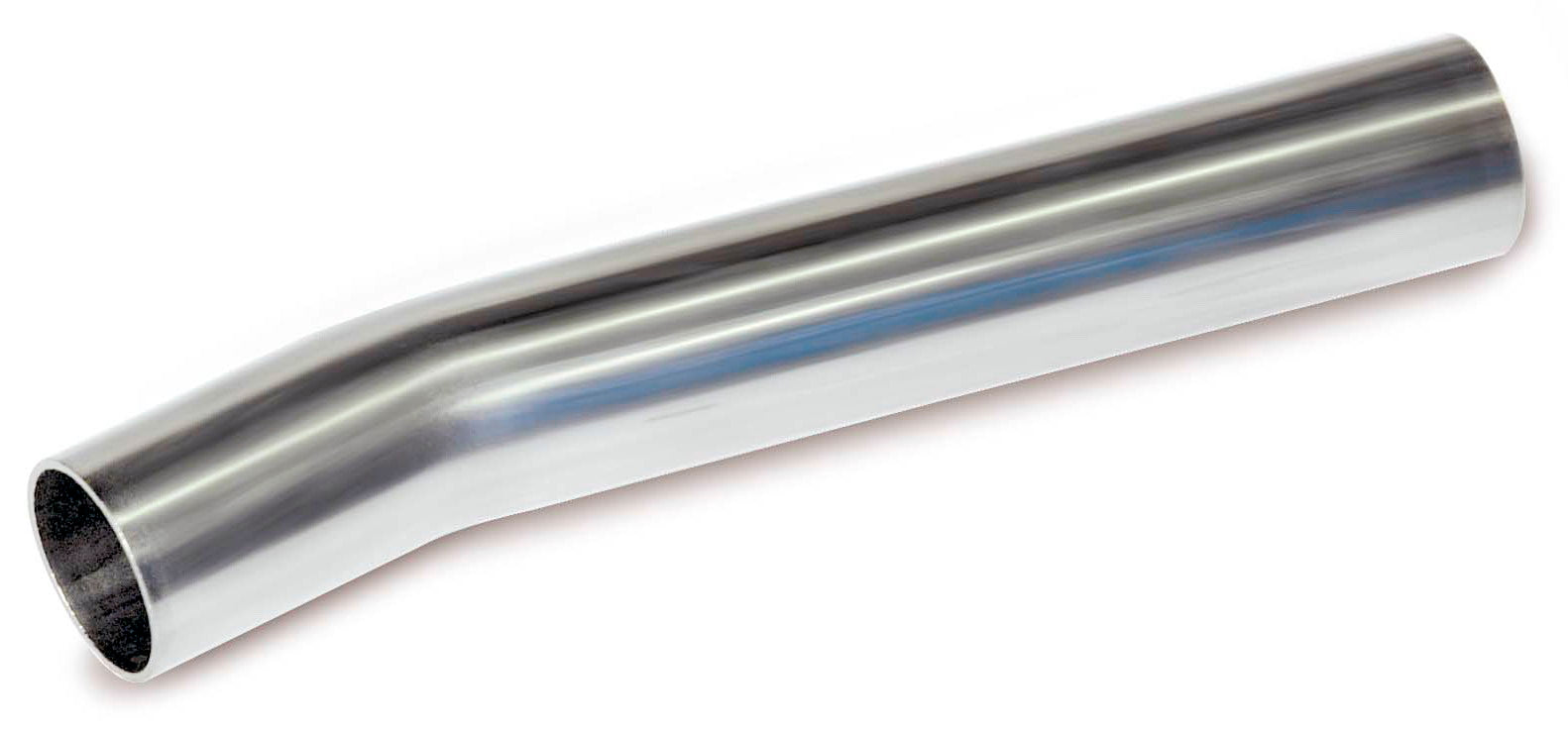 Metallic exhaust pipe on a white background