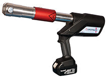 Airenergy Dev 18V pistol-style heavy-duty press tool with digital display, weighing 4.3kg, for pipe and fitting compression jobs.
