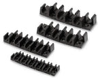 Set of 12 Airenergy Dev 4mm soft tubing clips used for securing flexible tubing in plumbing and irrigation setups.