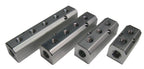 Set of metal mechanical components on a white background
