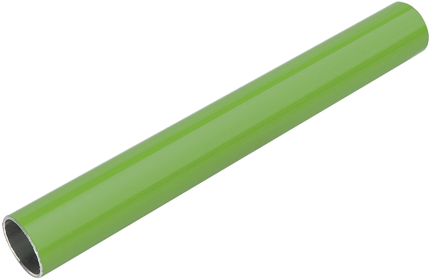 Green aluminium tube on a white background