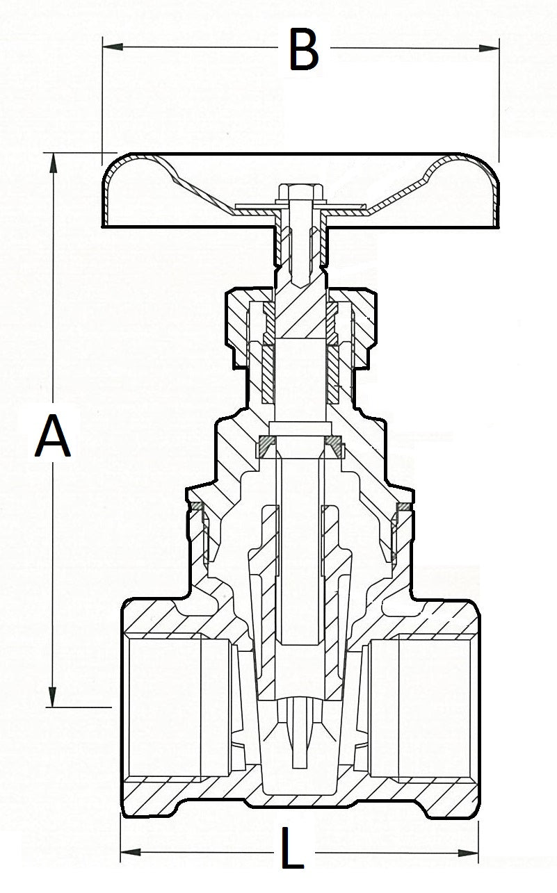 Brass gate valve by Airenergy Dev with 1/2 inch size and durable construction for controlling water flow.