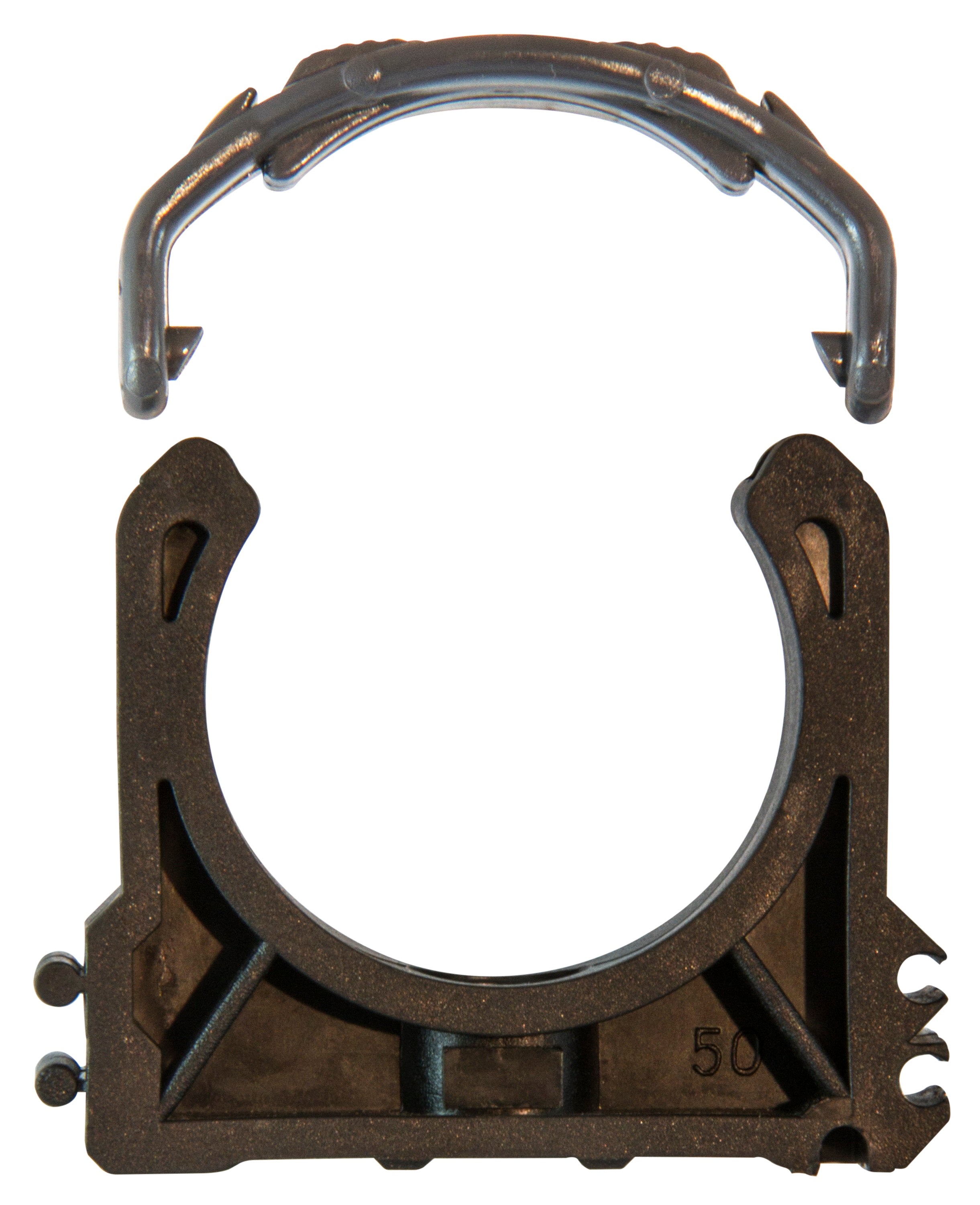Airenergy Dev CL16 pipe clips securing tubes, made of durable material, designed for reliable pipe mounting and organization.