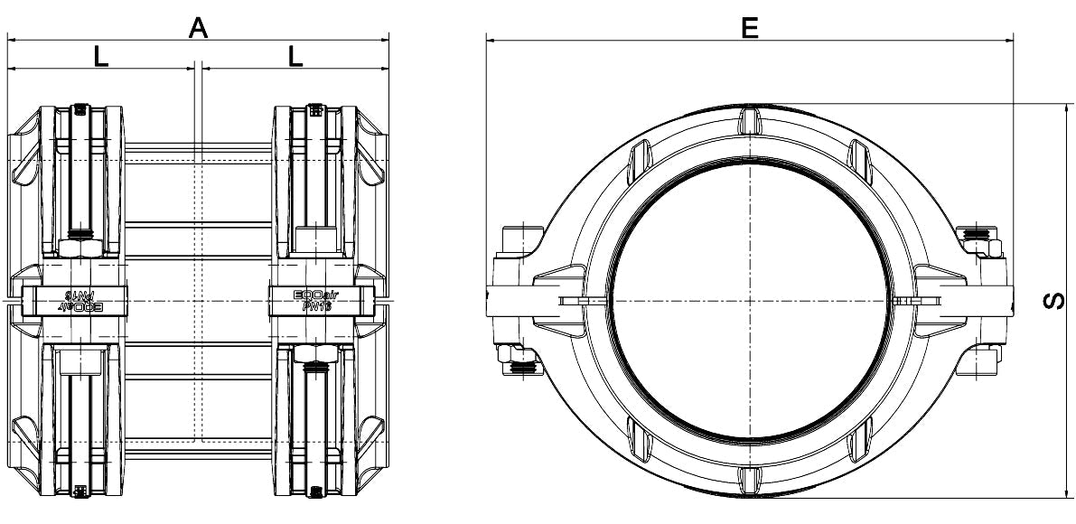 Technical drawing of a mechanical component with dimensions labeled