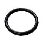 Black rubber gasket on a white background