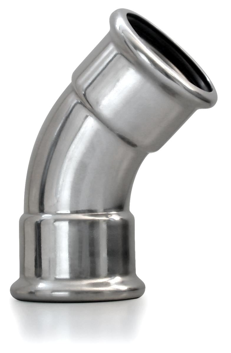 Metal pipe elbow on a white background