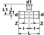 Technical diagram of a valve with labeled dimensions on a white background