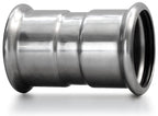 304 stainless steel coupling by Airenergy Dev, Europress model, 139.7mm length, designed for secure pipe connections.