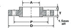 Technical drawing of a mechanical component with labeled dimensions