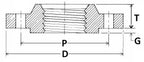 Technical drawing of a mechanical component with dimensions labeled