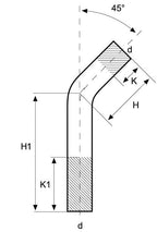 Technical drawing of a corner fitting with dimensions labeled