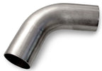 Stainless steel elbow pipe on a white background