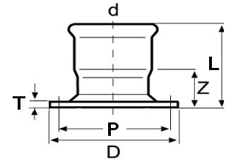 Technical drawing of a cylindrical component with dimensions labeled