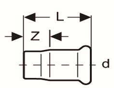 Technical drawing of a mechanical component with labeled dimensions