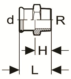 Technical drawing of a mechanical component with dimensions labeled