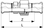 Technical drawing of a mechanical component with dimensions labeled