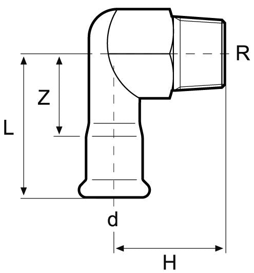 Technical drawing of a cylindrical object with dimensions labeled