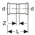 Technical drawing of a cylindrical component with dimensions labeled