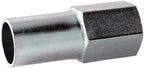 Metal fitting with hexagonal head on a white background