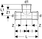 Technical drawing of a mechanical component with dimensions labeled