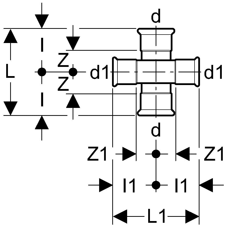 Technical drawing of a mechanical component with dimensions labeled