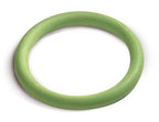 Green rubber O-ring on a white background