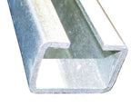 Zinc plated Kova rail mounting rail by Airenergy Dev with nuts, 2 meters long, for secure solar panel installation.