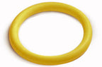 Yellow rubber ring on a white background