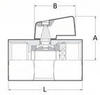 Technical drawing of a faucet with labeled dimensions on a white background