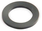Black rubber washer on a white background