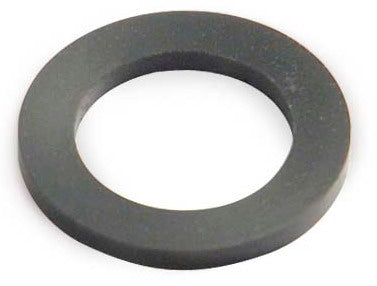 Black rubber washer on a white background