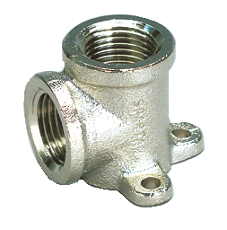 Metal pipe fitting on a white background