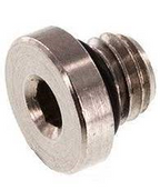 Metal fitting or connector on a white background
