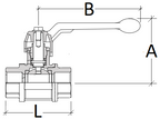 Technical drawing of a valve with labeled parts on a white background