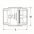 Technical drawing of a mechanical component with dimensions labeled
