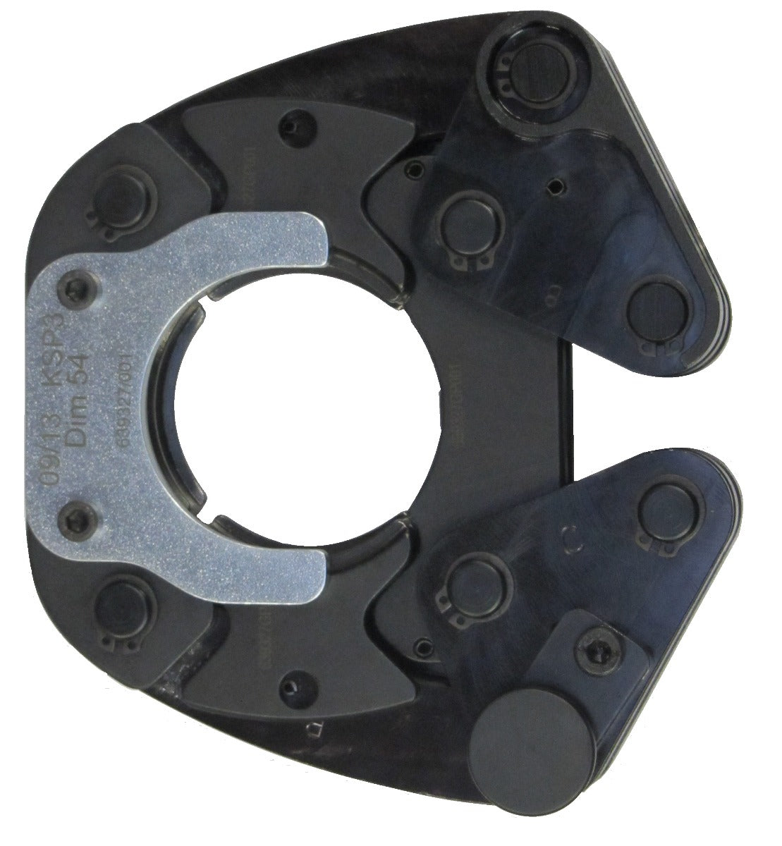 Black and silver pipe cutter on a white background