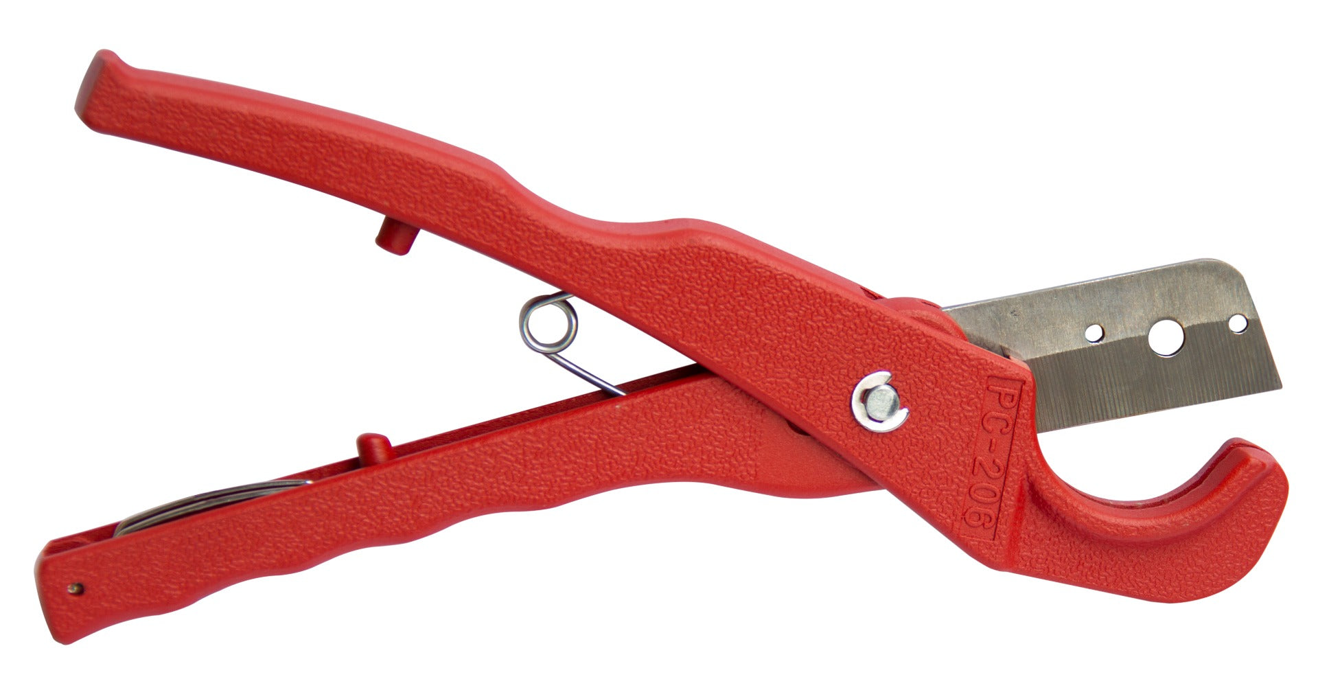 Red pipe cutter on a white background