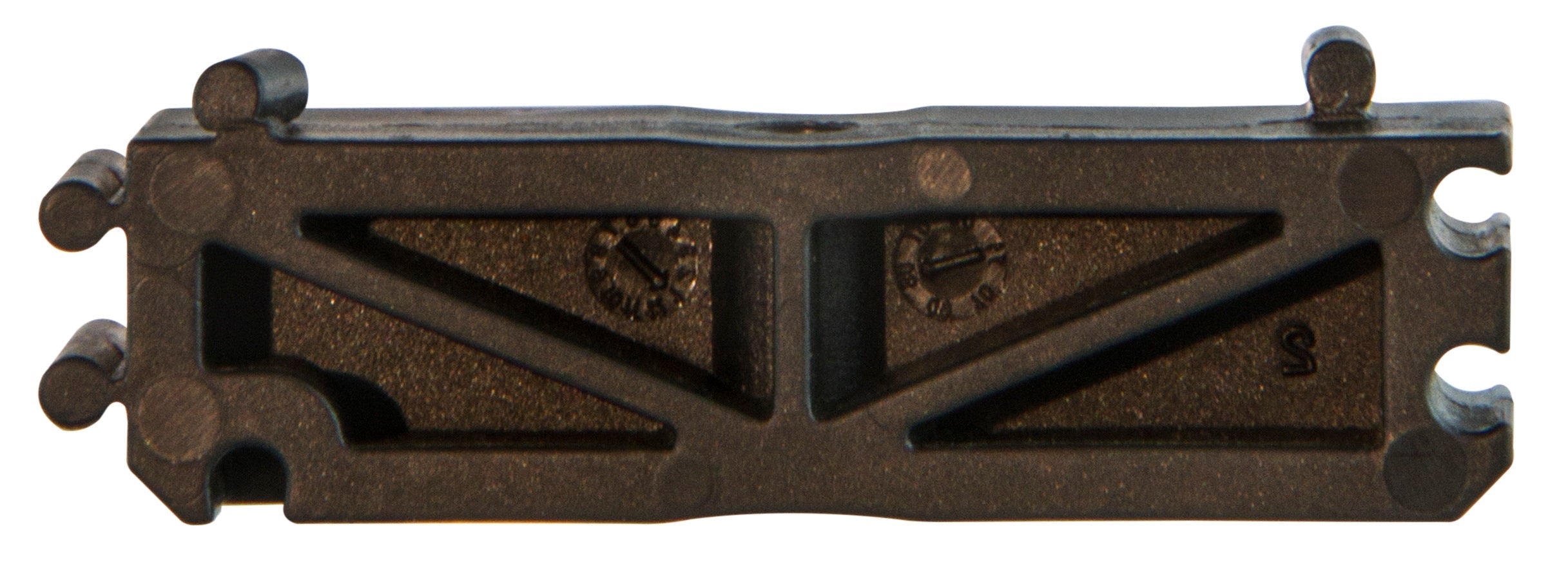 Metal bracket with a star pattern on a white background