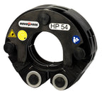 Black mechanical device with 'novopress' branding and 'HP 54' label on a white background