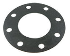 Black gasket with multiple holes on a white background