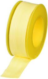 Yellow tape roll on a white background