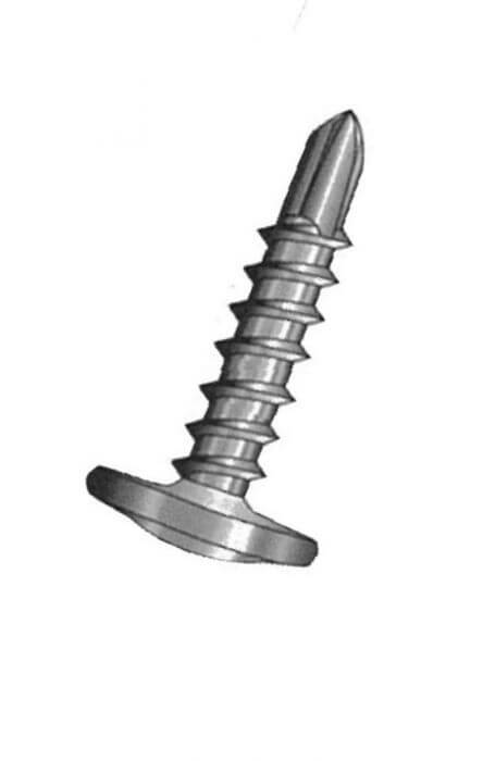 Metal screw on a white background