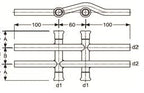 Technical drawing of a mechanical component with dimensions labeled