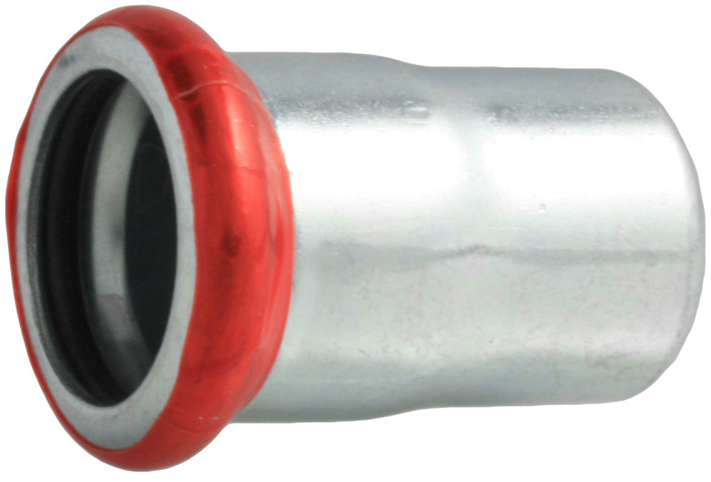 Metal bushing with red rim on a white background