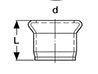 Technical drawing of a pipe fitting with dimensions labeled L and d.