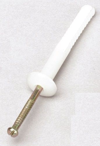 Europress nylon anchor with plastic body and metal screw for secure wall mounting, shown in close-up.
