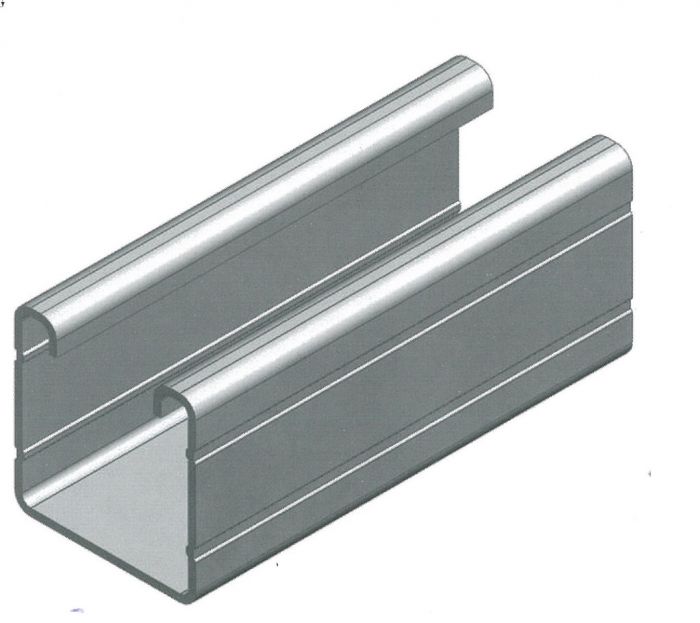 Metallic U-shaped profile on a white background