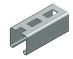 Metallic bracket with cut-out sections on a white background
